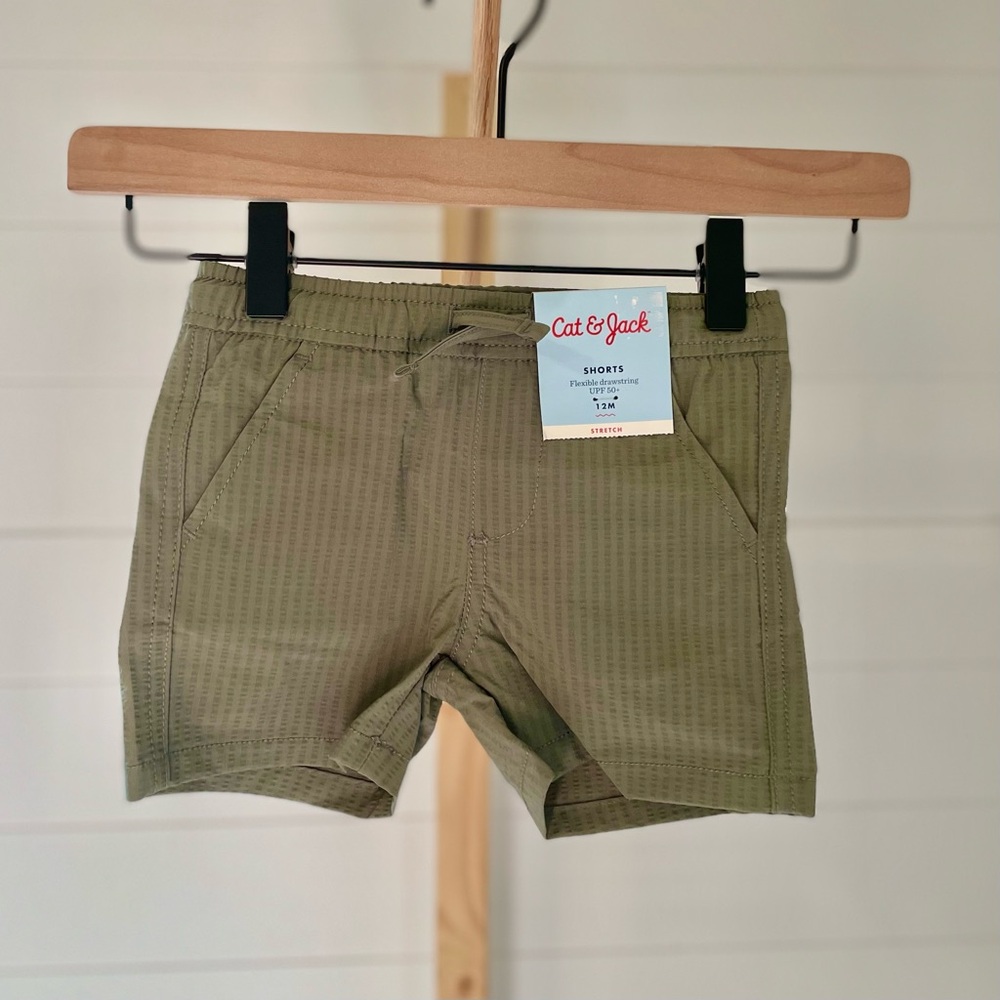 Cat & Jack Green Toddler Boys Quick Dry Pull-On Shorts 12M